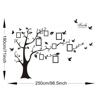 Huge Black Photo Frame Family Tree Wall Decal Sticker