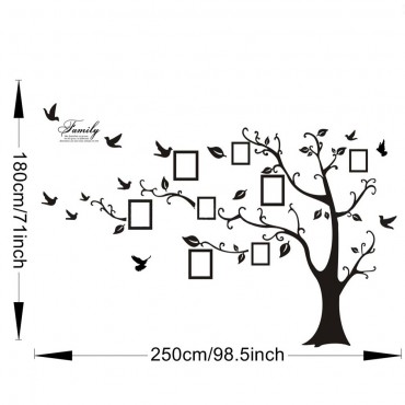 Huge Black Photo Frame Family Tree Wall Decal Sticker