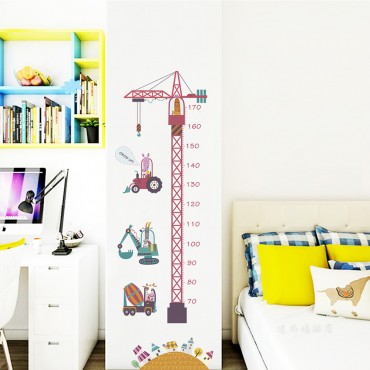 Animals Driving Toy Cars Kids Growth Chart Wall Decal Sticker