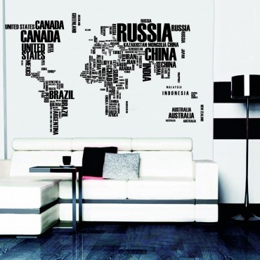 World Map Theme Wall Decal Sticker ZY95AB