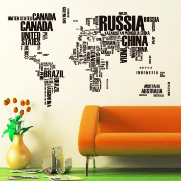 World Map Theme Wall Decal Sticker ZY95AB