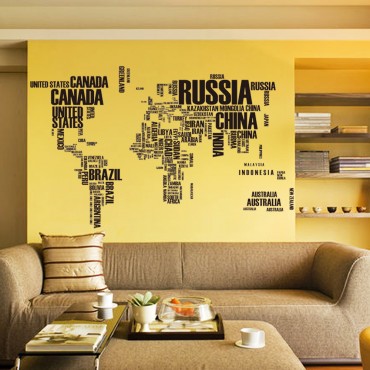 World Map Theme Wall Decal Sticker ZY95AB