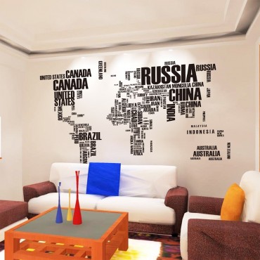 World Map Theme Wall Decal Sticker ZY95AB