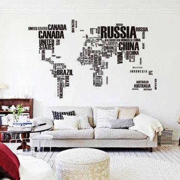 World Map Theme Wall Decal Sticker ZY95AB