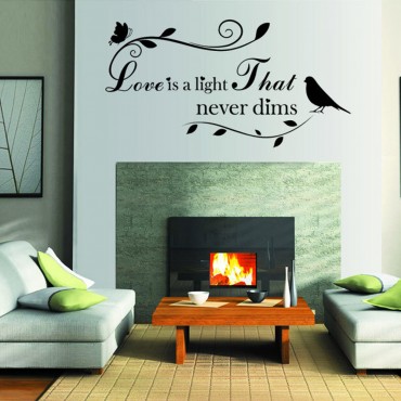 Love is a Light that never dims Saying Wall Decal Sticker