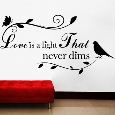 Love is a Light that never dims Saying Wall Decal Sticker