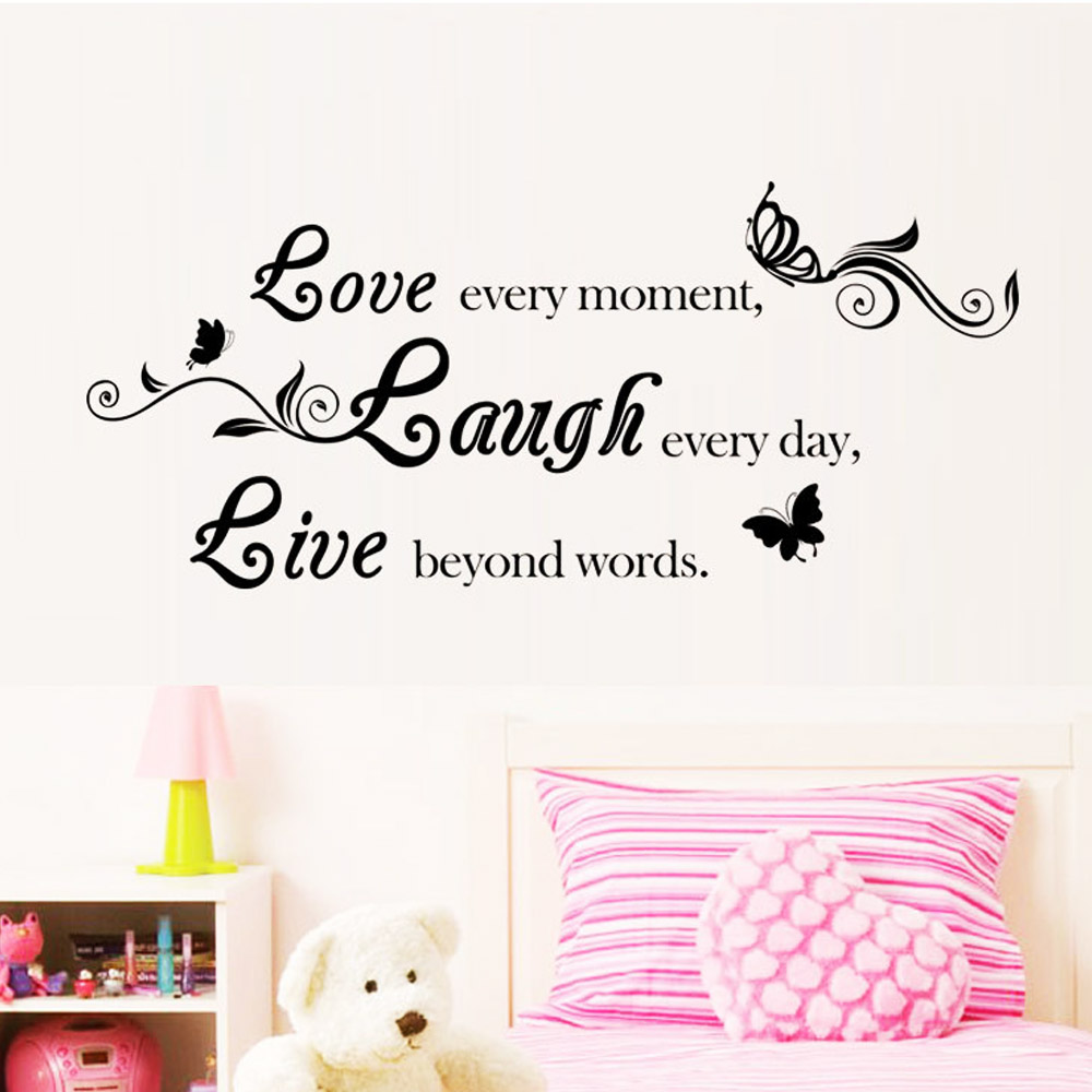 Love every moment Laugh every day Live Beyond Words Wall Decal Sticker