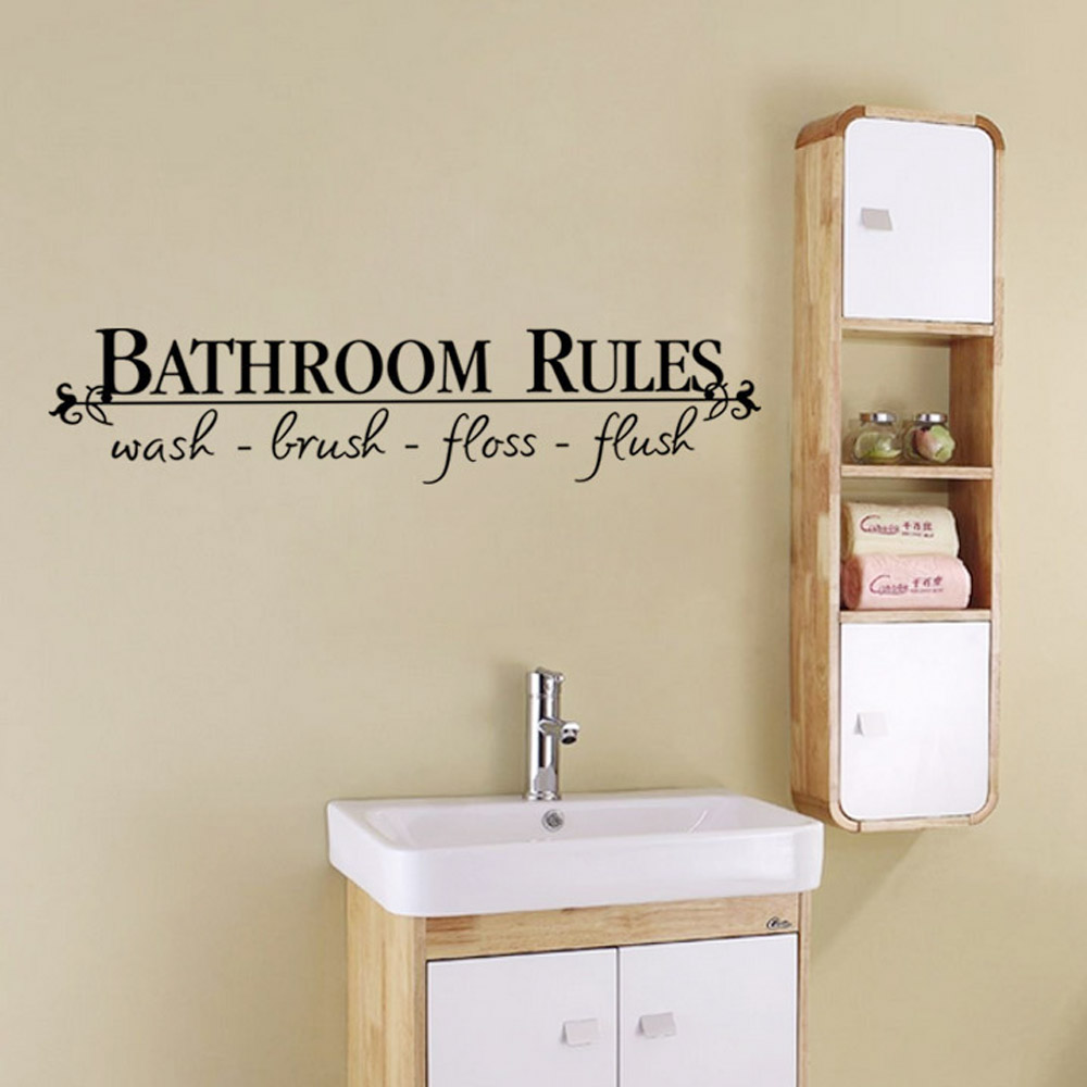 Bathroom Rules Wall Decal Sticker