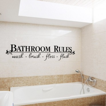 Bathroom Rules Wall Decal Sticker