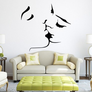 Young lovers kissing Wall Decal Stickers