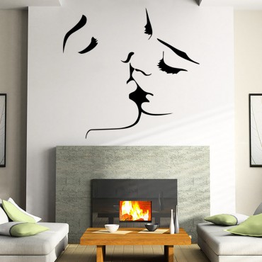 Young lovers kissing Wall Decal Stickers