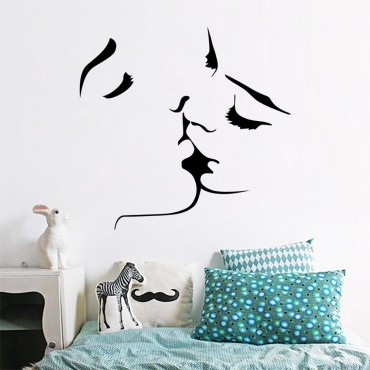 Young lovers kissing Wall Decal Stickers