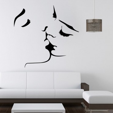 Young lovers kissing Wall Decal Stickers