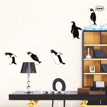 Jumping Penguin Wall Decal Sticker