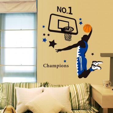 No.1 Champions Basketball Wall Decal Sticker