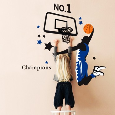 No.1 Champions Basketball Wall Decal Sticker