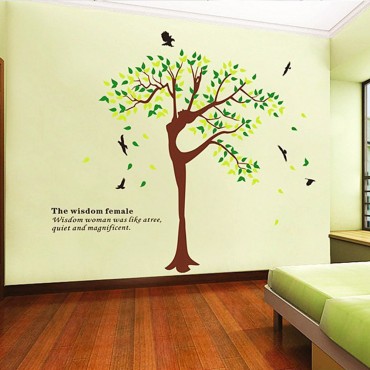 The wisdom Female Tree Wall Decal Sticker