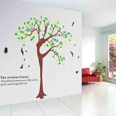 The wisdom Female Tree Wall Decal Sticker