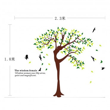 The wisdom Female Tree Wall Decal Sticker