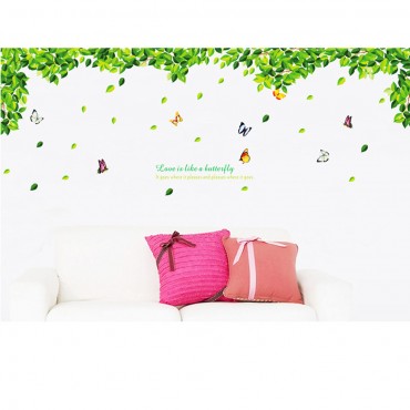 Love is like a butterlfy Tree Leaves Wall Decal Sticker