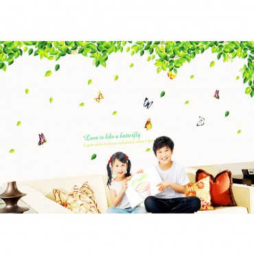 Love is like a butterlfy Tree Leaves Wall Decal Sticker