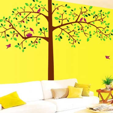 Purple Birds on Tree Wall Decal Sticker