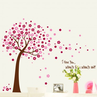 Pink Cherry Tree Wall Decal Sticker