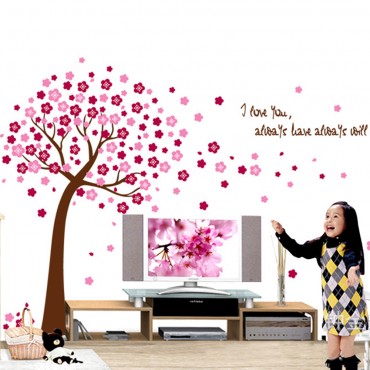 Pink Cherry Tree Wall Decal Sticker