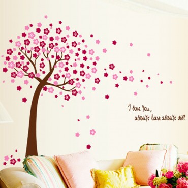 Pink Cherry Tree Wall Decal Sticker