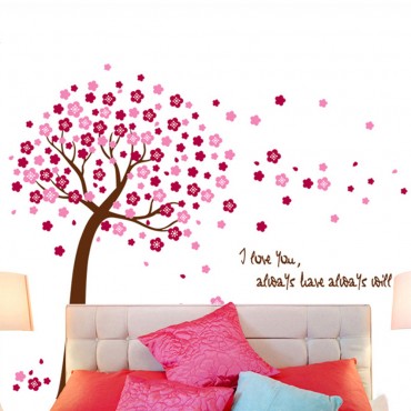 Pink Cherry Tree Wall Decal Sticker