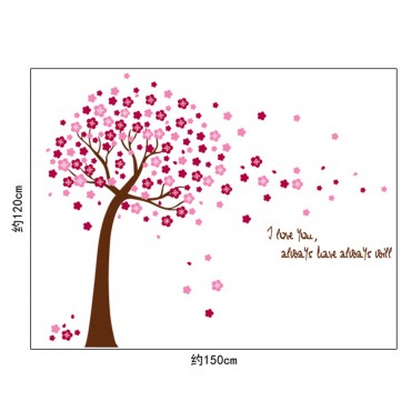 Pink Cherry Tree Wall Decal Sticker