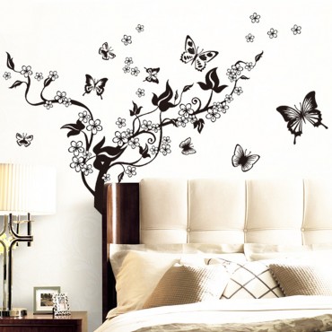 Black Floral Wall Decal Sticker JM8062