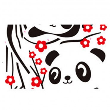 Panda with Blossom Tree Wall Decal Sticker