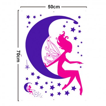 Magic Elf on Moon Wall Decal Sticker