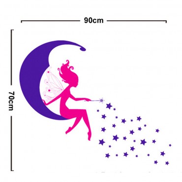 Magic Elf on Moon Wall Decal Sticker