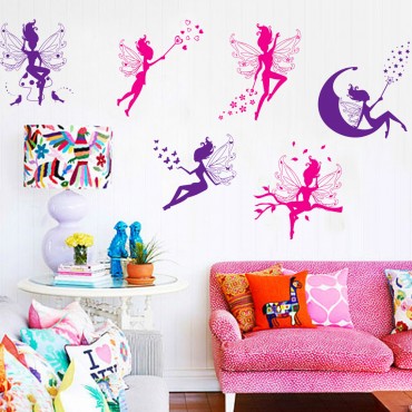 Six Magical Fairy Wall Decal Sticker