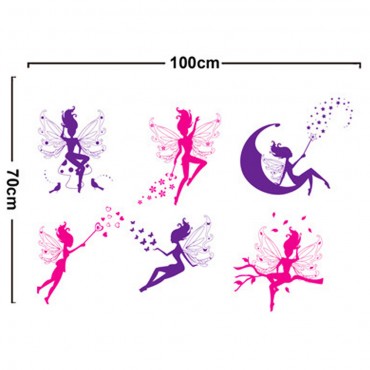 Six Magical Fairy Wall Decal Sticker