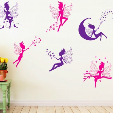 Six Magical Fairy Wall Decal Sticker