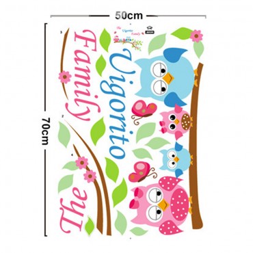 Owls singing on Branch Wall Decal Sticker