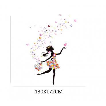 Butterfly Girl Wall Decal Sticker