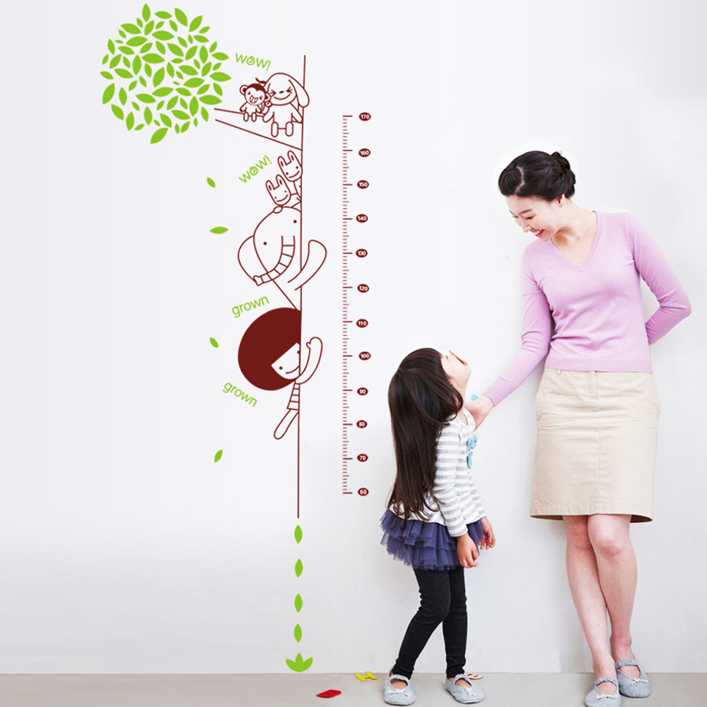 Jungle Zoo Animal Kids Growth Chart Wall Decal Sticker IC20251