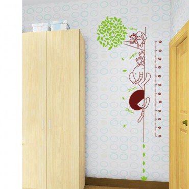 Jungle Zoo Animal Kids Growth Chart Wall Decal Sticker IC20251