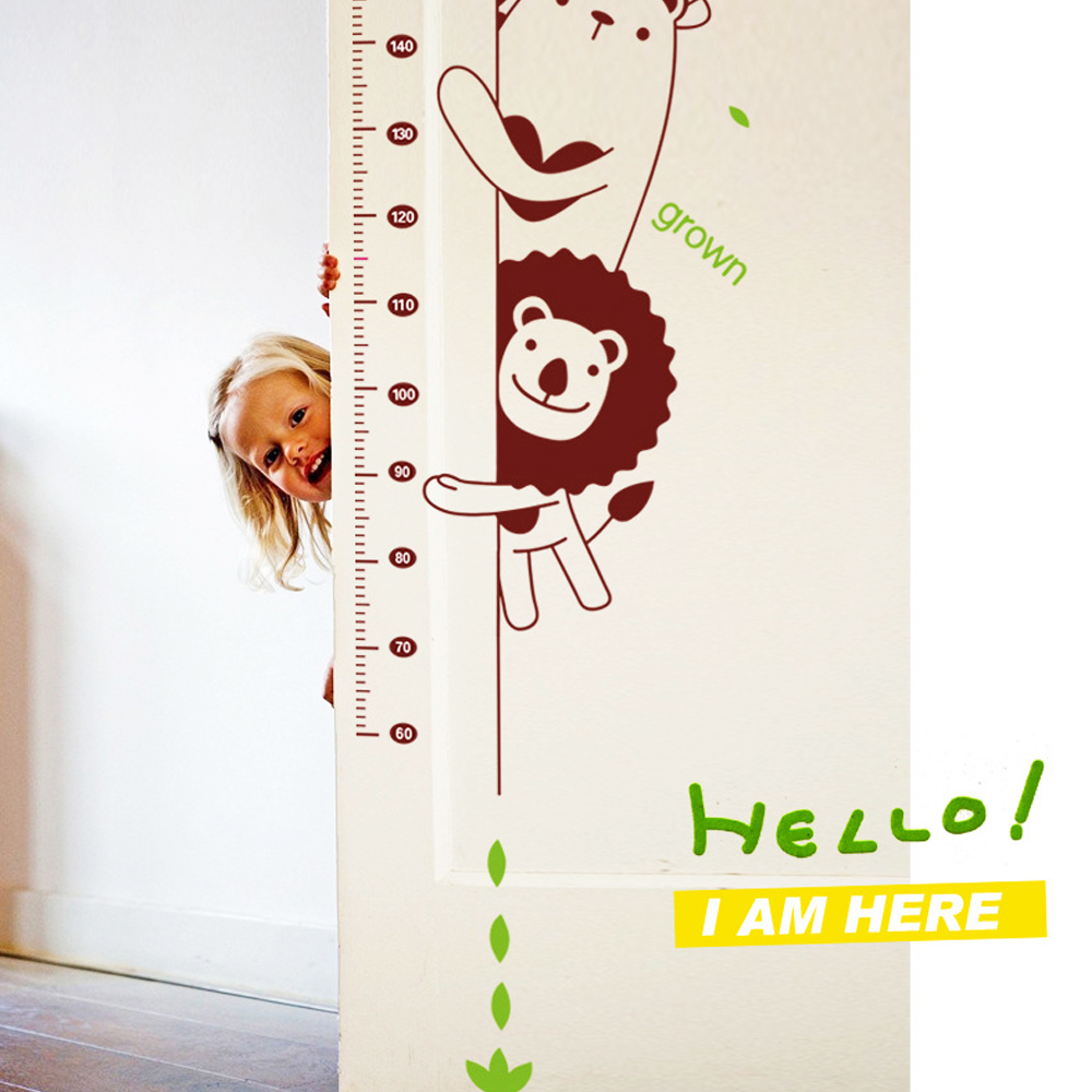 Jungle Zoo Animal Kids Growth Chart Wall Decal Sticker IC20252