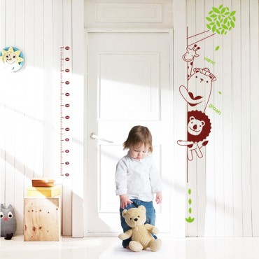 Jungle Zoo Animal Kids Growth Chart Wall Decal Sticker IC20252