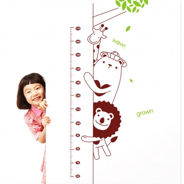 Jungle Zoo Animal Kids Growth Chart Wall Decal Sticker IC20252