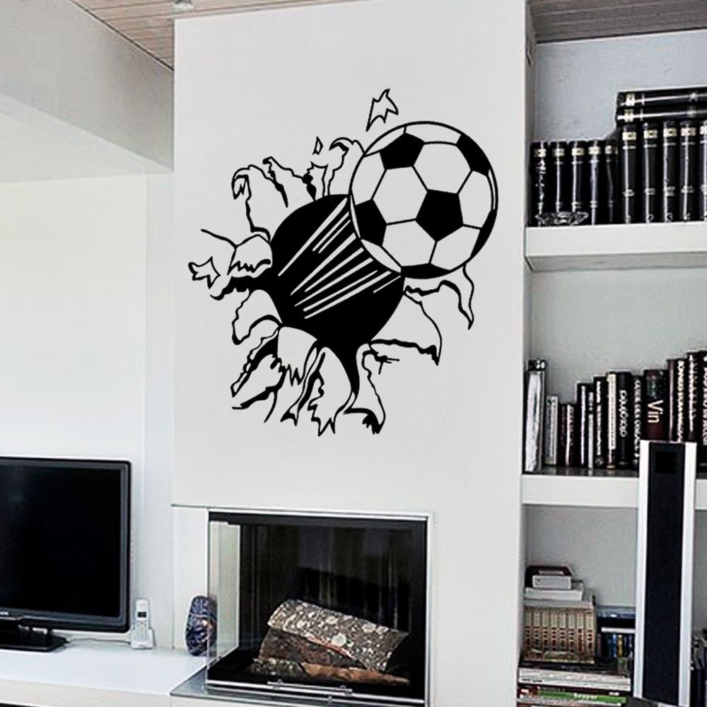 Football coming out of Wall Decal Sticker IM042