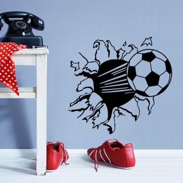 Football coming out of Wall Decal Sticker IM042