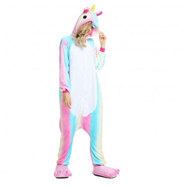 Colorful Pegasus Costume Unicorn Pajama Onesie Kigurumi Jumpsuit