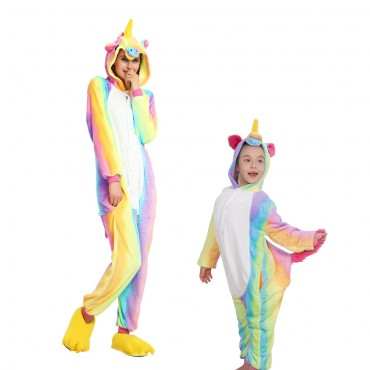 Rainbow Pegasus Costume Unicorn Pajama Onesie Kigurumi Jumpsuit