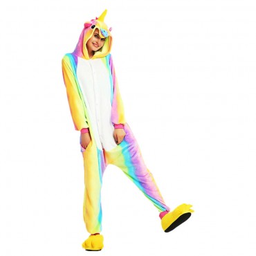 Rainbow Pegasus Costume Unicorn Pajama Onesie Kigurumi Jumpsuit